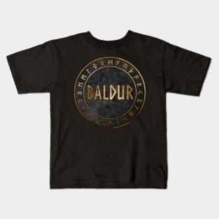 Baldur Norse God with Viking Runes Kids T-Shirt